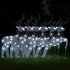 Outdoor 120 LED Light Christmas Decor Reindeer Set of 6, Silver Metal