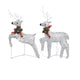 Outdoor 40 LED Light Reindeer Christmas Decoration Set of 2 Silver Metal BM325768