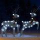 Outdoor 40 LED Light Reindeer Christmas Decoration Set of 2, Silver Metal
