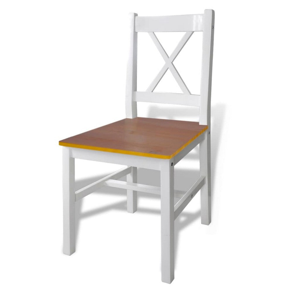 5pc Dining Table Set 43’’ Rectangular 4 Chairs Brown White Wood BM325772