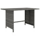 Outdoor Dining Table, 43" Rectangular Top, Dark Gray Poly Rattan