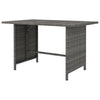 Outdoor Dining Table, 43" Rectangular Top, Dark Gray Poly Rattan