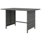 Outdoor Dining Table, 43" Rectangular Top, Dark Gray Poly Rattan