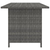Outdoor Dining Table, 43" Rectangular Top, Dark Gray Poly Rattan
