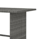 Outdoor Dining Table, 43" Rectangular Top, Dark Gray Poly Rattan