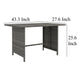 Outdoor Dining Table, 43" Rectangular Top, Dark Gray Poly Rattan