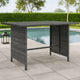 Outdoor Dining Table, 43" Rectangular Top, Dark Gray Poly Rattan