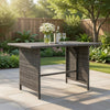 Outdoor Dining Table, 43" Rectangular Top, Dark Gray Poly Rattan
