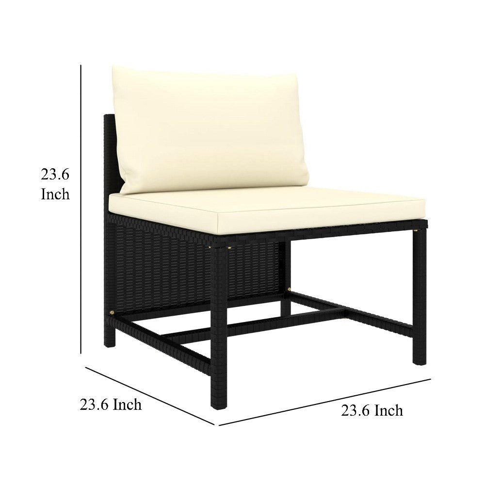 Avio 7pc Outdoor Modular Sofa Set Square Shape Poly Rattan Black