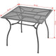 5pc Patio Dining Table Set with 4 Chairs Square Table Gray Metal BM325776