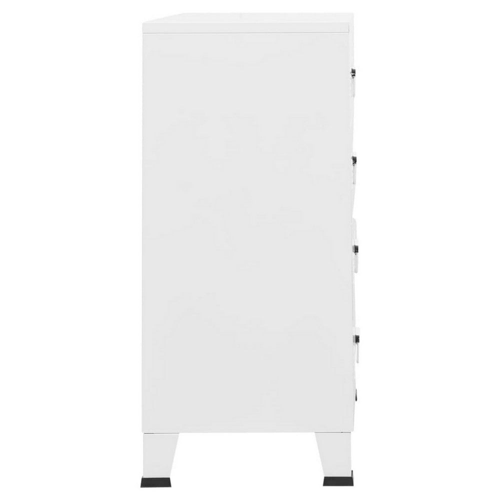 Nova Accent Cabinet 37’’ Tall 4 Drawers Modern White Metal Frame BM325780