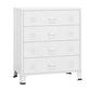 Nova Accent Cabinet, 37" Tall, 4 Drawers, Modern White Metal Frame