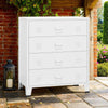 Nova Accent Cabinet, 37" Tall, 4 Drawers, Modern White Metal Frame