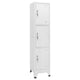 Nova Tall Locker Cabinet, 71", 3 Compartments, White, Steel Metal