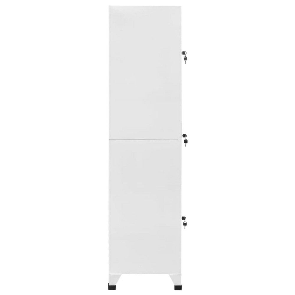 Nova Tall Locker Cabinet 71’’ 3 Compartments White Steel Metal BM325781