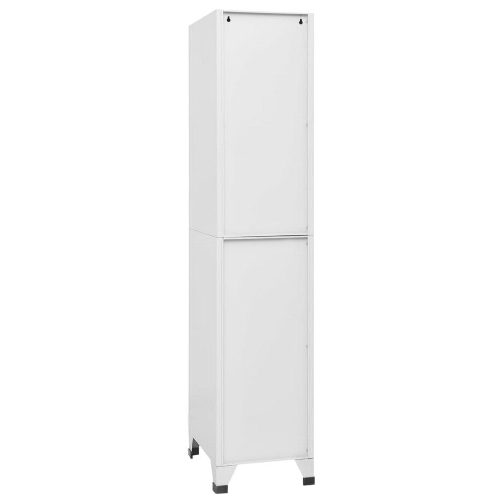 Nova Tall Locker Cabinet 71’’ 3 Compartments White Steel Metal BM325781