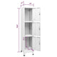 Nova Tall Locker Cabinet 71’’ 3 Compartments White Steel Metal BM325781