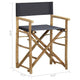 Folding Director’s Chairs Set of 2 X Shape Base Bamboo Dark Gray