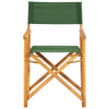 Folding Director’s Chairs Set of 2 X Shape Base Acacia Wood Green
