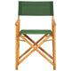 Folding Director’s Chairs Set of 2 X Shape Base Acacia Wood Green