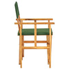 Folding Director’s Chairs Set of 2 X Shape Base Acacia Wood Green