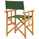 Folding Director’s Chairs Set of 2 X Shape Base Acacia Wood Green