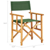 Folding Director’s Chairs Set of 2 X Shape Base Acacia Wood Green