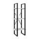 Zoe Standing Bookshelf, 41" Tall, 3 Shelves, Black and White Wood