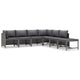 Avio 7pc Outdoor Modular Sofa Set with Ottoman Dark Gray Poly Rattan