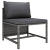 Avio 7pc Outdoor Modular Sofa Set with Ottoman Dark Gray Poly Rattan