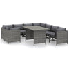 Avio 9pc Outdoor Modular Sofa Set, Square Coffee Table, Gray Rattan