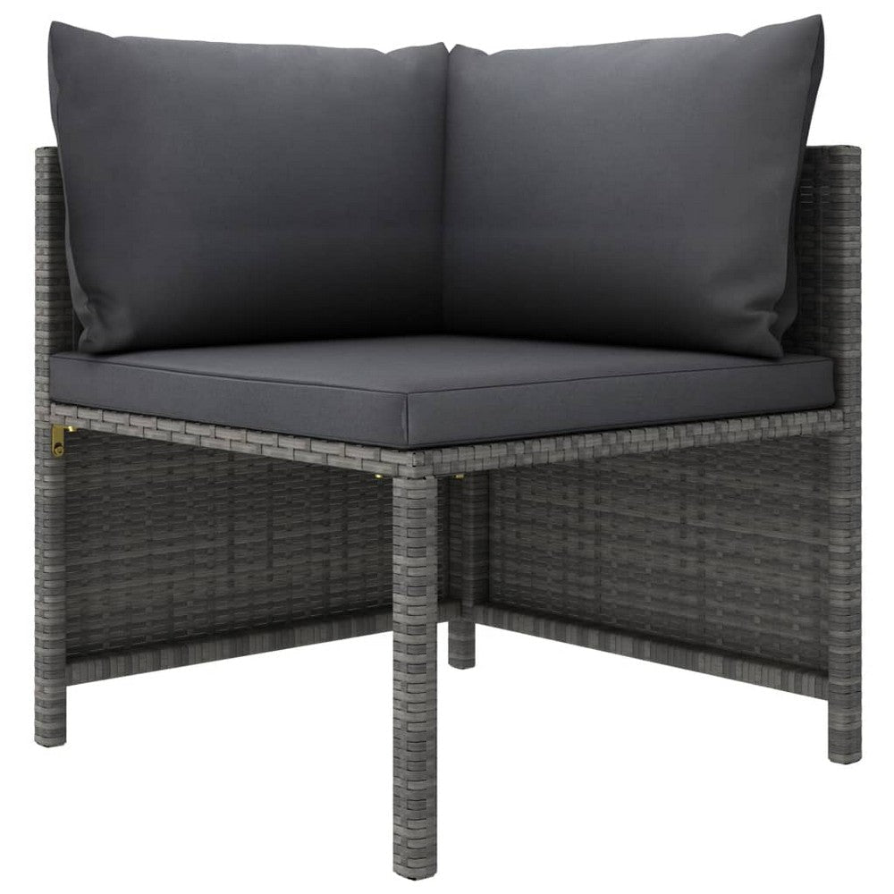 Avio 9pc Outdoor Modular Sofa Set Square Coffee Table Gray Rattan BM325789