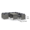 Avio 9pc Outdoor Modular Sofa Set Square Coffee Table Gray Rattan BM325789