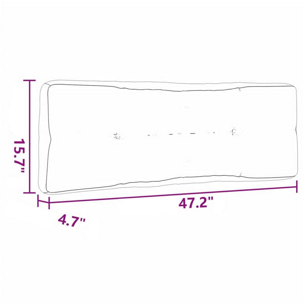 Keya Outdoor Pallet Cushion for Bench 16x47 Tufted Stitched Gray BM325793