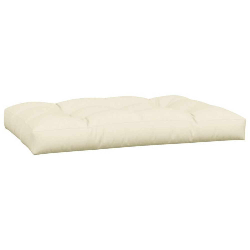 5pc Pallet Cushions For Bench 47’’ Tufted Stitched Cream White Fabric BM325794