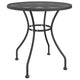 3pc Outdoor Dining Table Set 2 Side Chairs Round Top Black Metal BM325796