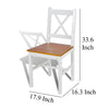 Outdoor Dining Side Chair Set of 4 Square Brown Pine Wood Seat White BM325798