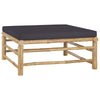 3pc Outdoor Modular Lounge Set Table and Ottoman Bamboo Dark Gray BM325800