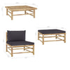 3pc Outdoor Modular Lounge Set Table and Ottoman Bamboo Dark Gray BM325800
