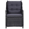 Outdoor Accent Chair Set of 2 Tufted Fabric Design Black Poly Rattan BM325801