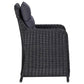 Outdoor Accent Chair Set of 2 Tufted Fabric Design Black Poly Rattan BM325801