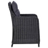 Outdoor Accent Chair Set of 2 Tufted Fabric Design Black Poly Rattan BM325801