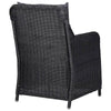 Outdoor Accent Chair Set of 2 Tufted Fabric Design Black Poly Rattan BM325801