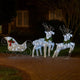 Outdoor Christmas Reindeer and Sleigh Decoration, 60 Silver LED Lights