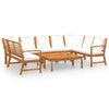 9pc Outdoor Patio Modular Sofa Set w Table Solid Acacia Wood White BM325804