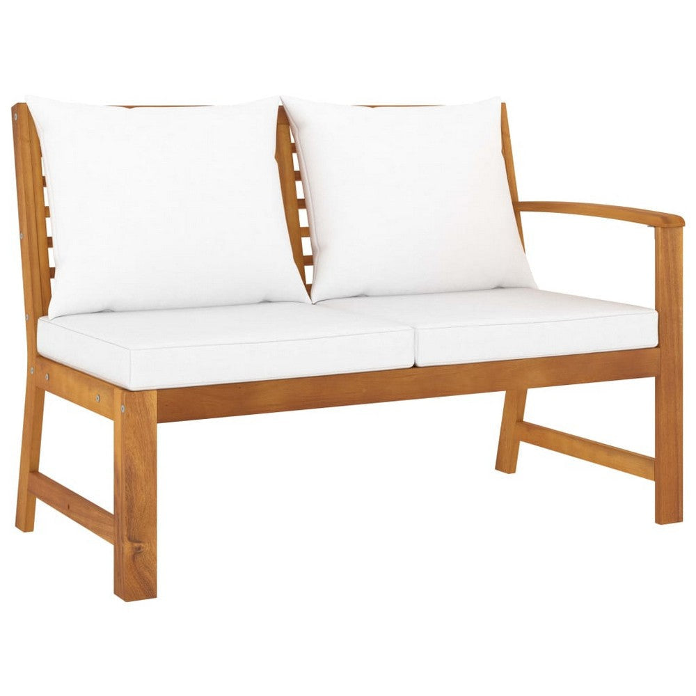 9pc Outdoor Patio Modular Sofa Set w Table Solid Acacia Wood White BM325804
