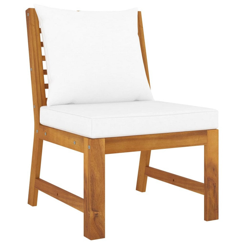 9pc Outdoor Patio Modular Sofa Set w Table Solid Acacia Wood White BM325804