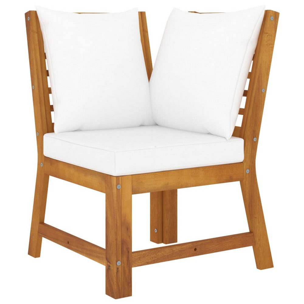 9pc Outdoor Patio Modular Sofa Set w Table Solid Acacia Wood White BM325804