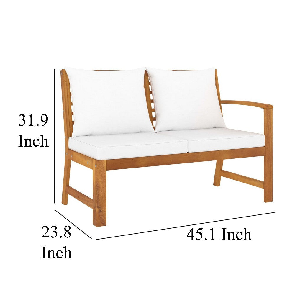 9pc Outdoor Patio Modular Sofa Set w Table Solid Acacia Wood White BM325804