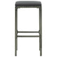 Outdoor Barstool Set of 2 with Cushions Gray Poly Rattan and Steel BM325805